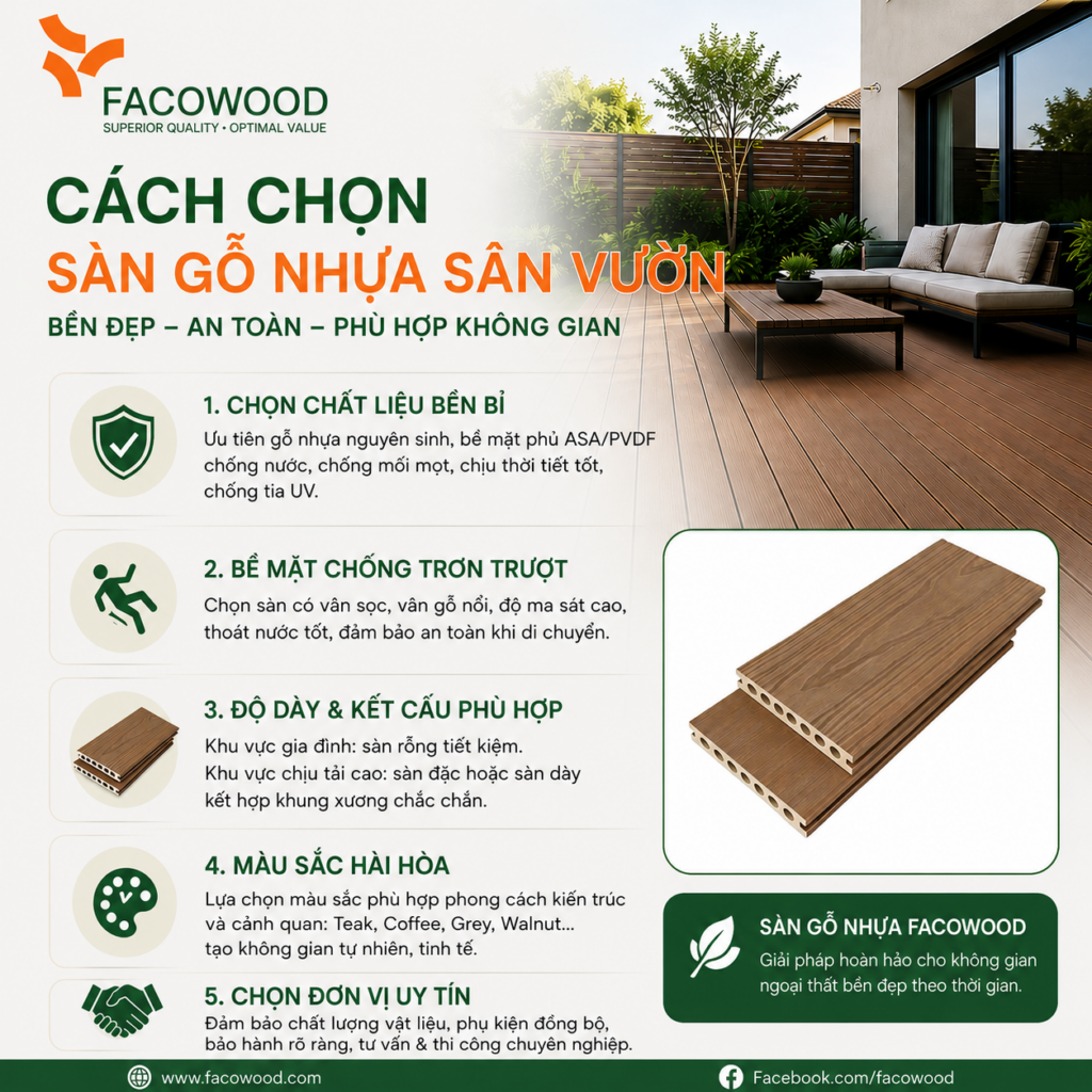 Cách Chọn Sàn Gỗ Nhựa Sân Vườn Phù Hợp Cho Không Gian Ngoại Thất