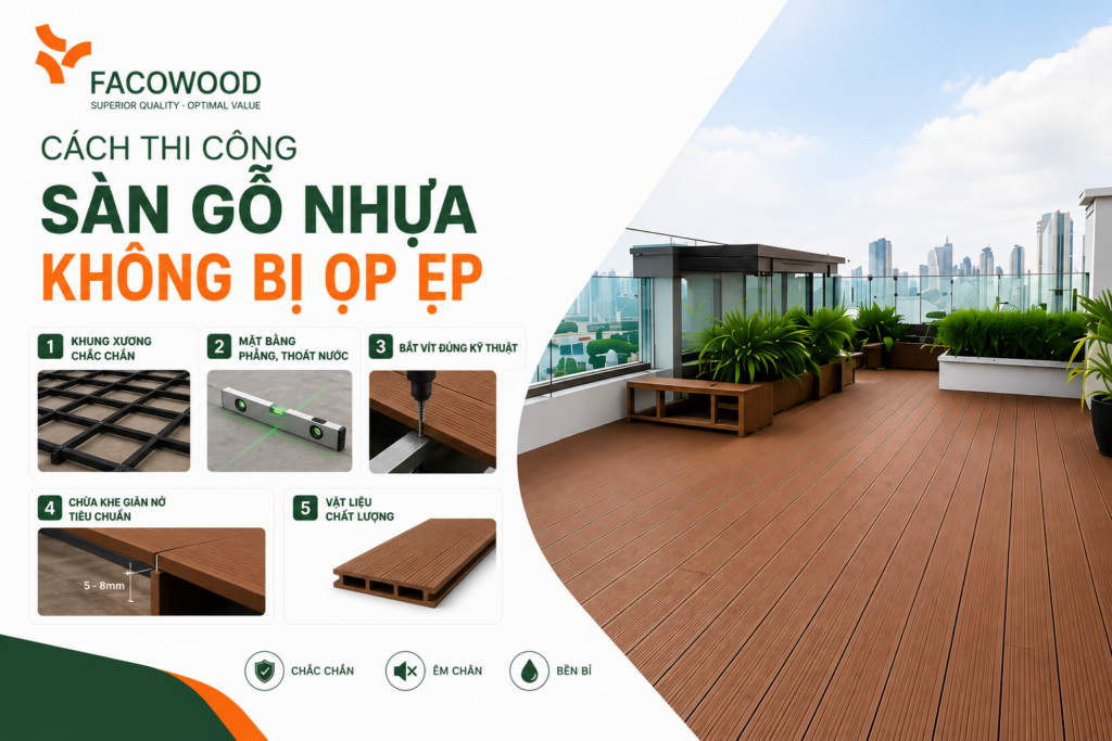 cách thi công sàn gỗ nhựa không bị ọp ẹp