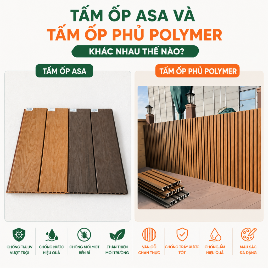 Tấm ốp ASA và tấm ốp phủ Polymer có gì khác nhau?