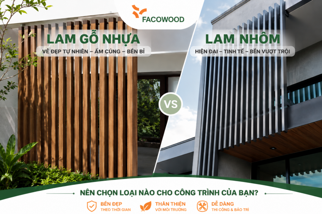 Lam gỗ nhựa và lam nhôm
