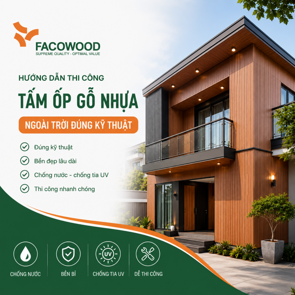 Hướng dẫn thi công tấm ốp ngoài trời