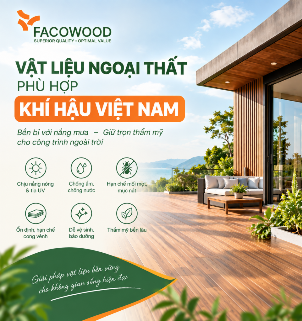 Vật liệu ngoại thất phù hợp khí hậu Việt Nam
